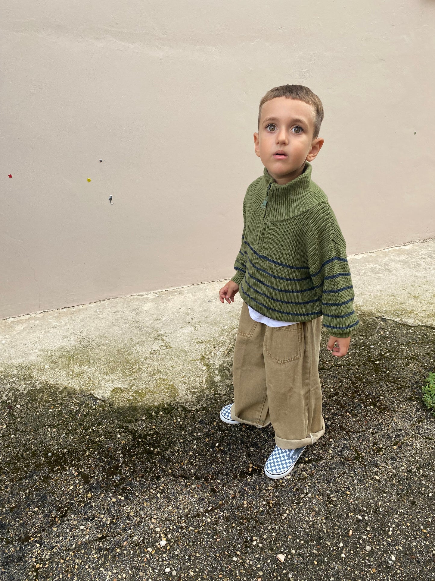 Maglione Half-zip verde