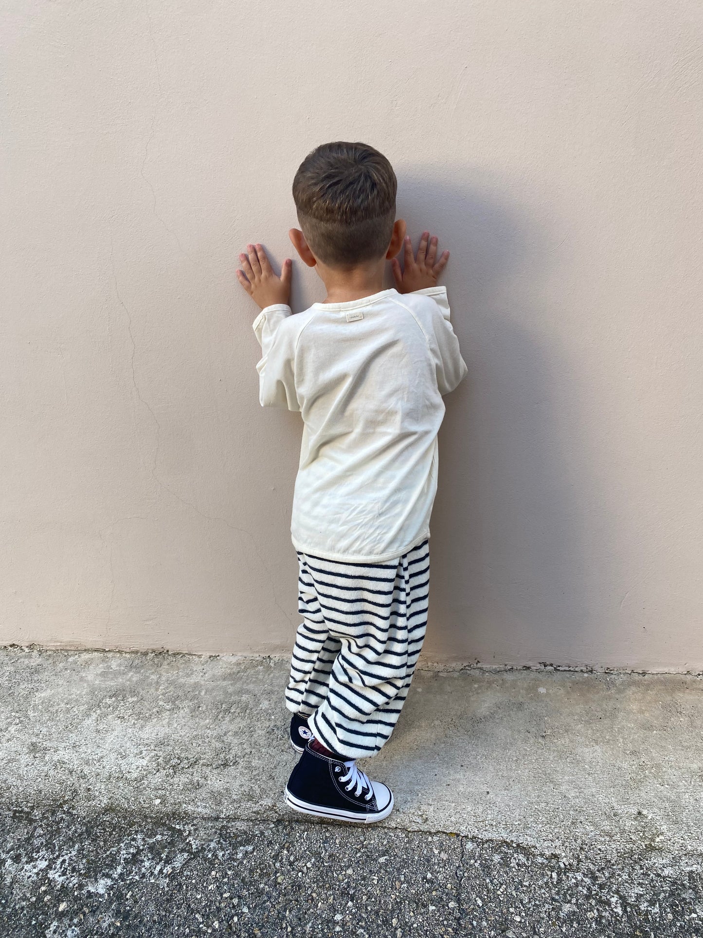 Pantalone teddy a righe