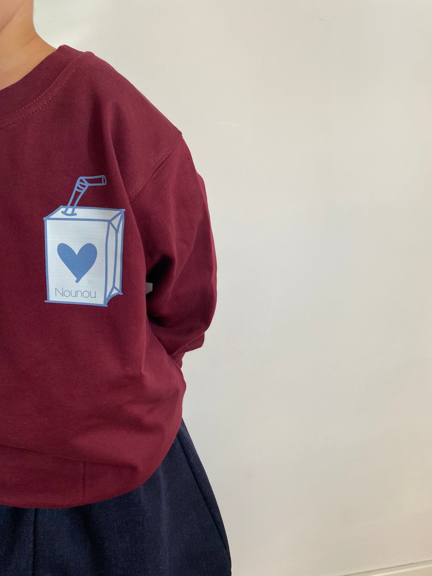 Felpa more snacks borgogna e bianca