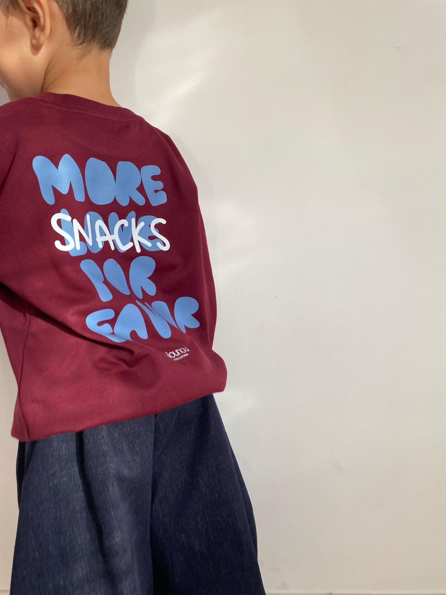 Felpa more snacks borgogna e bianca