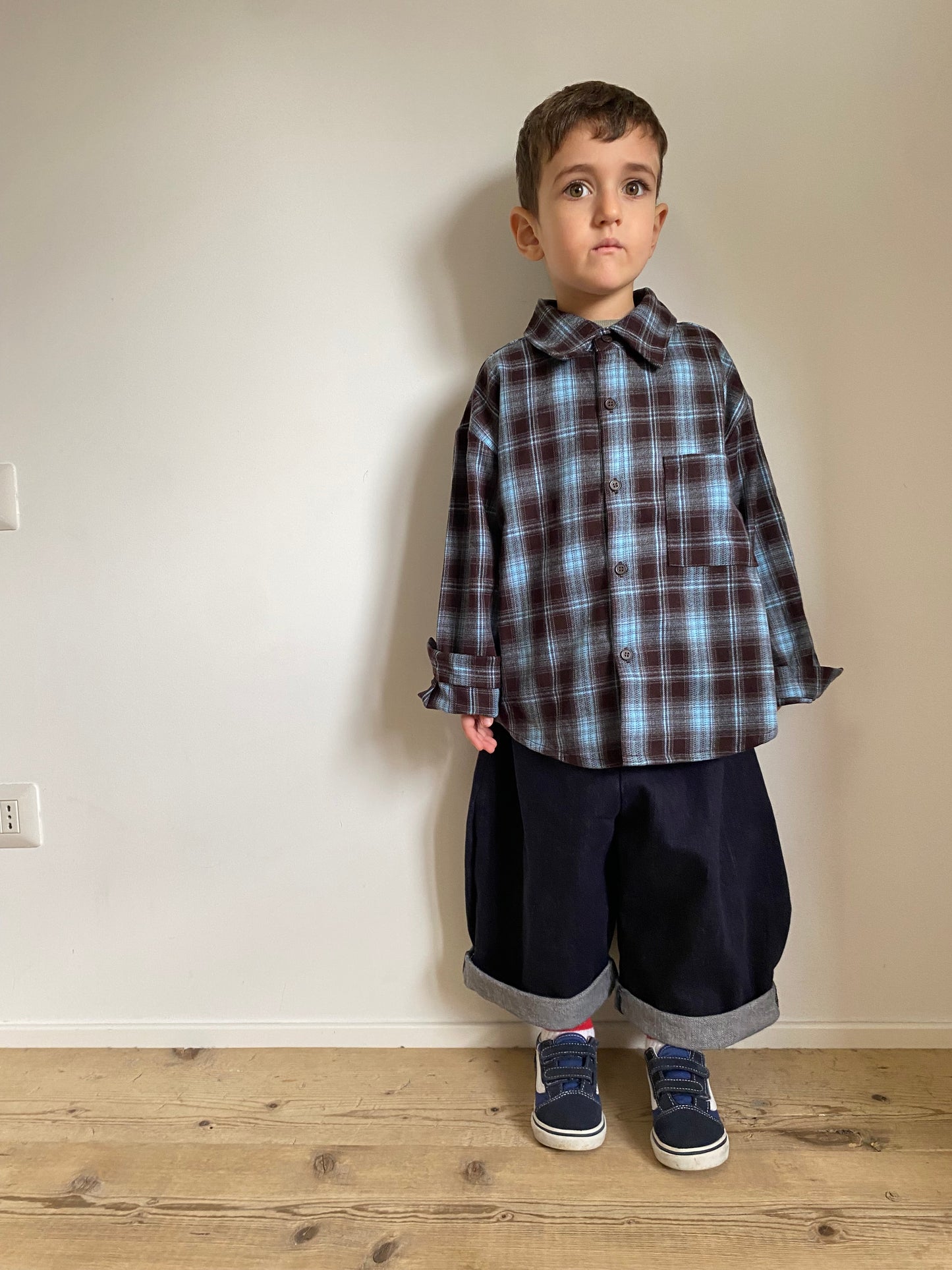 Camicia in plaid blu