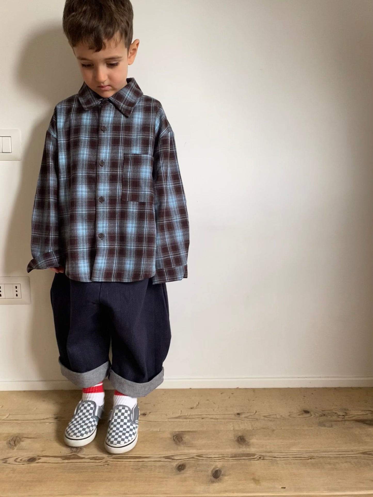 Camicia in plaid blu