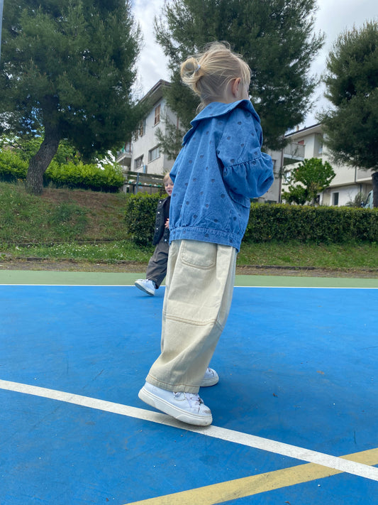 Giacca in denim cuori