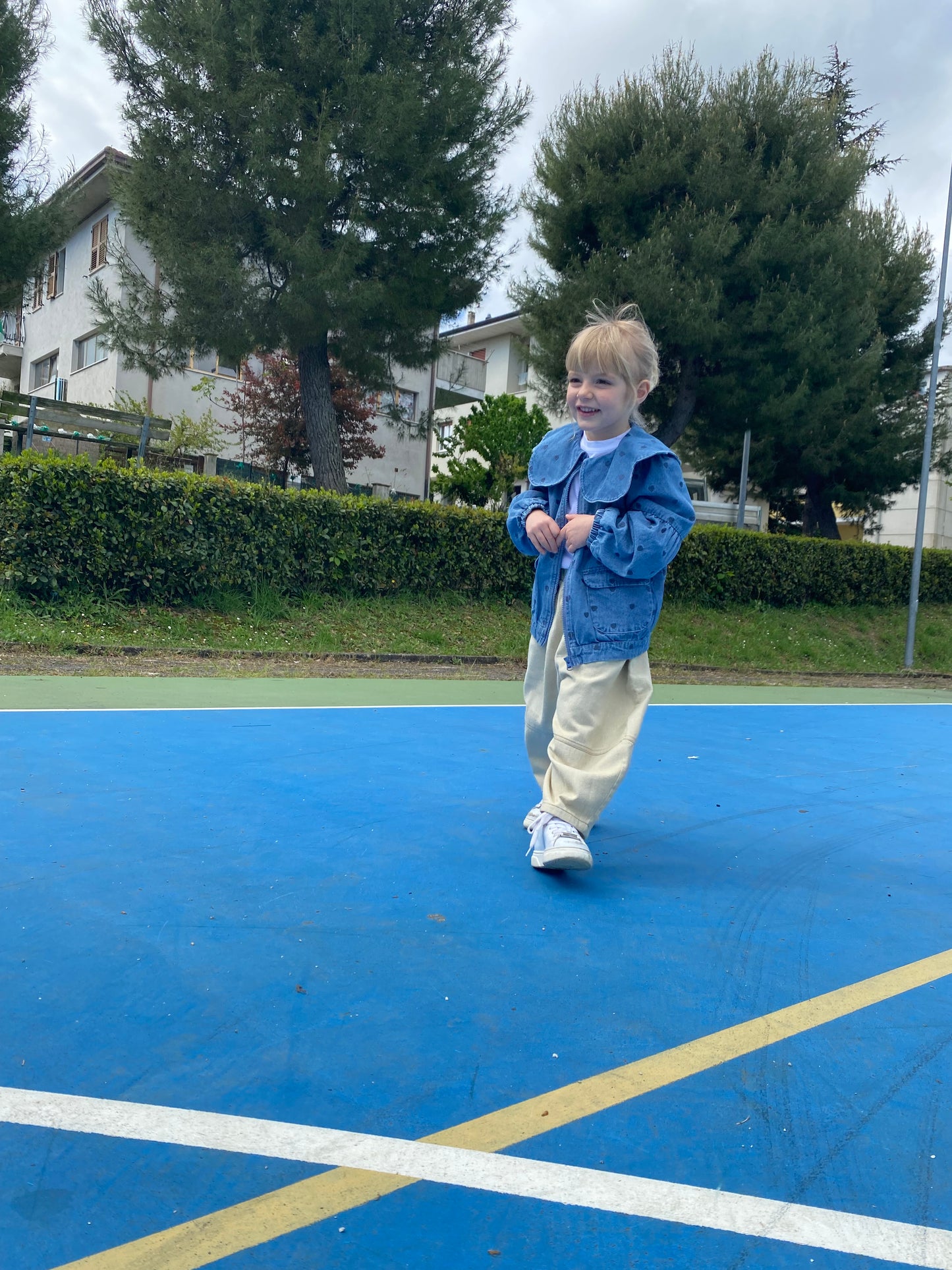 Giacca in denim cuori