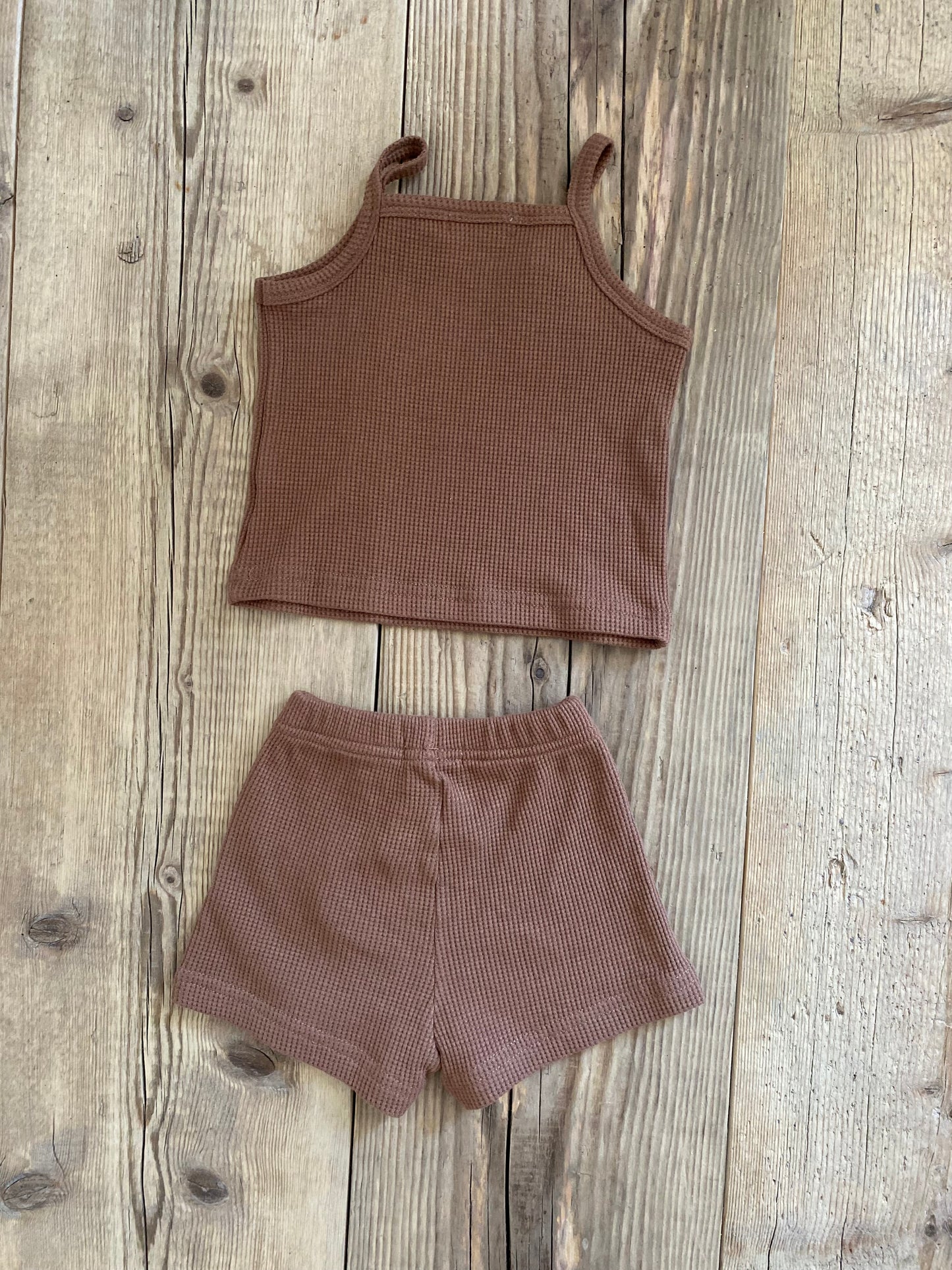Coordinato waffle marrone