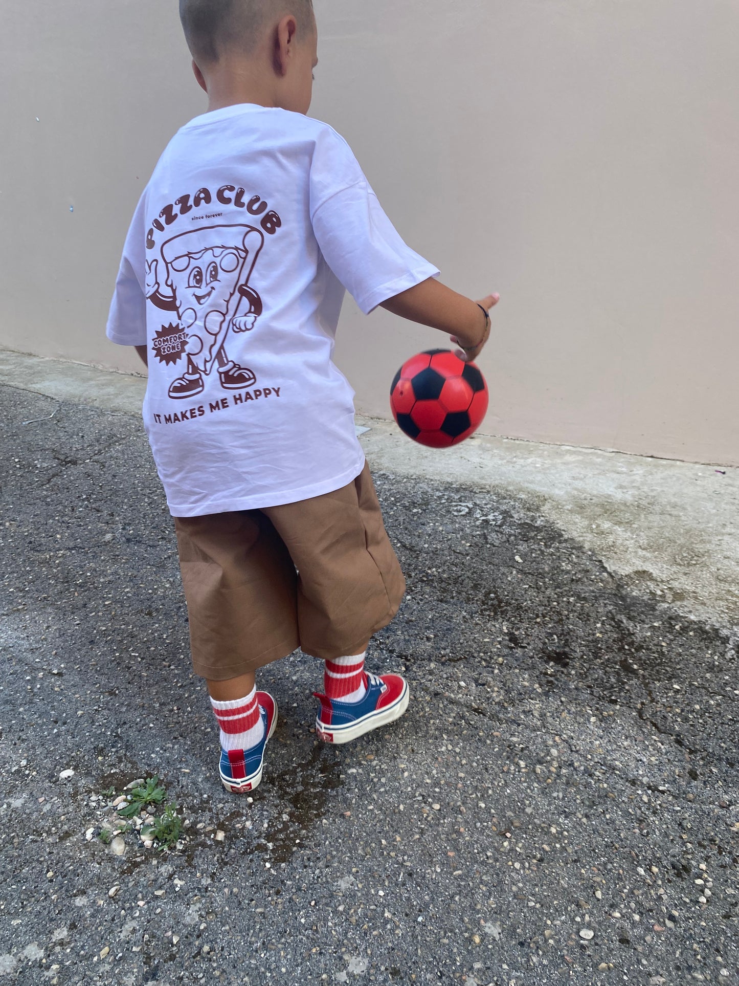 T-shirt pizza club marrone 2.0