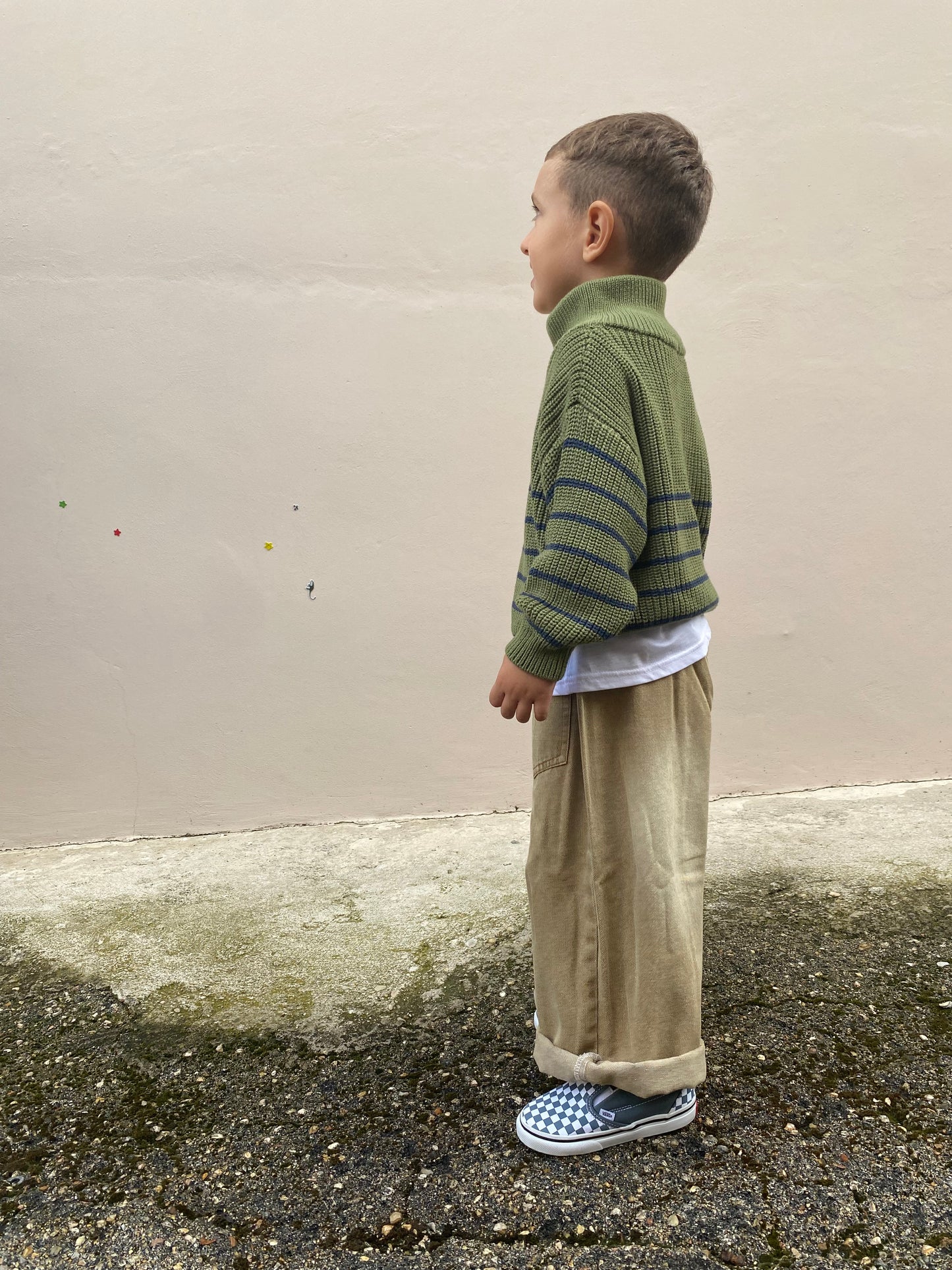 Maglione Half-zip verde