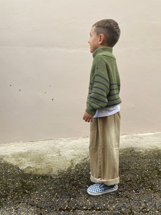 Maglione Half-zip verde