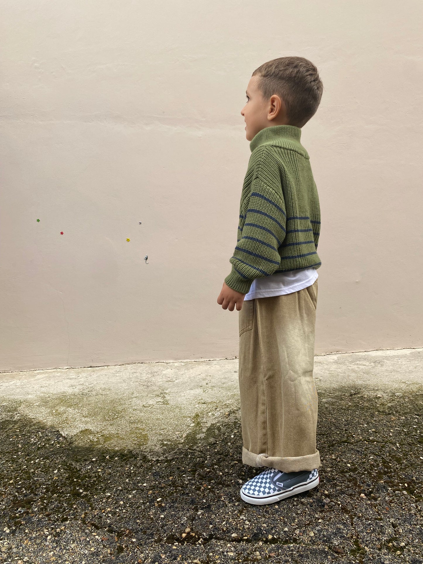 Maglione Half-zip verde