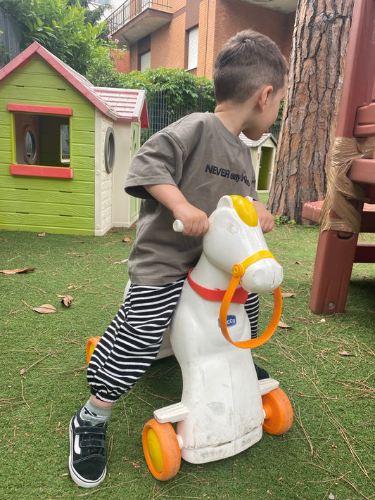 Pantalone righe nero