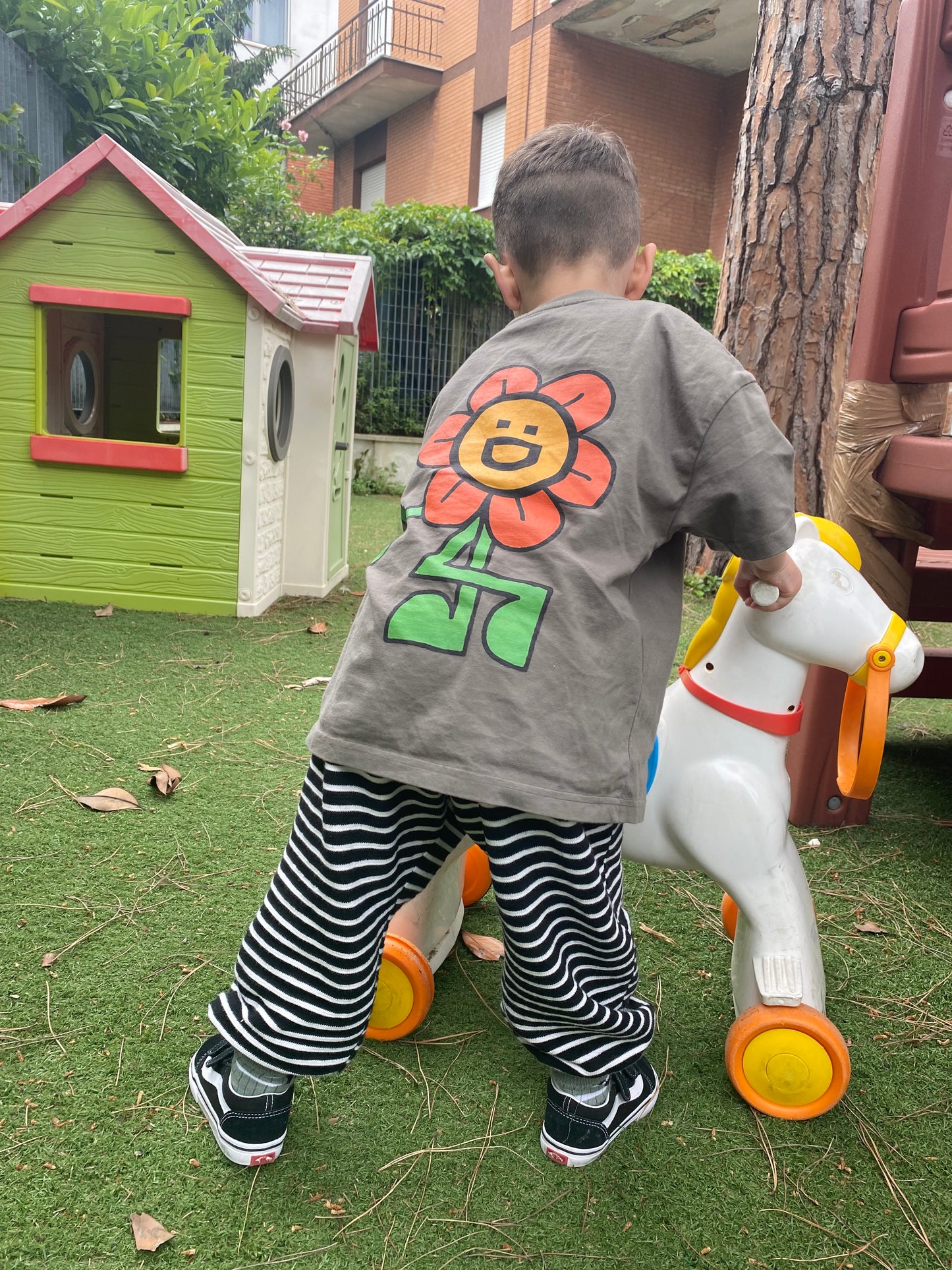 Pantalone righe nero