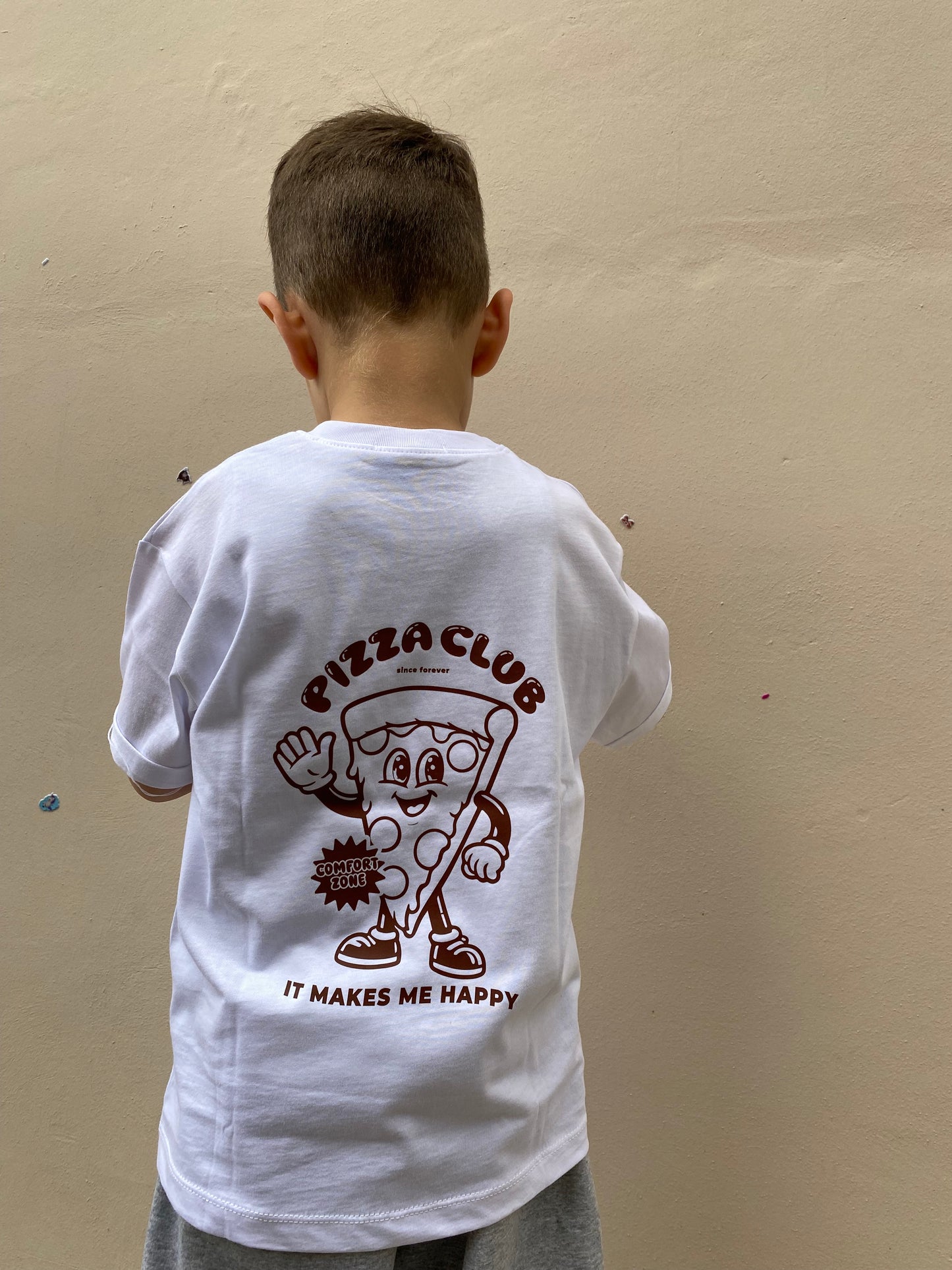 T-shirt pizza club marrone