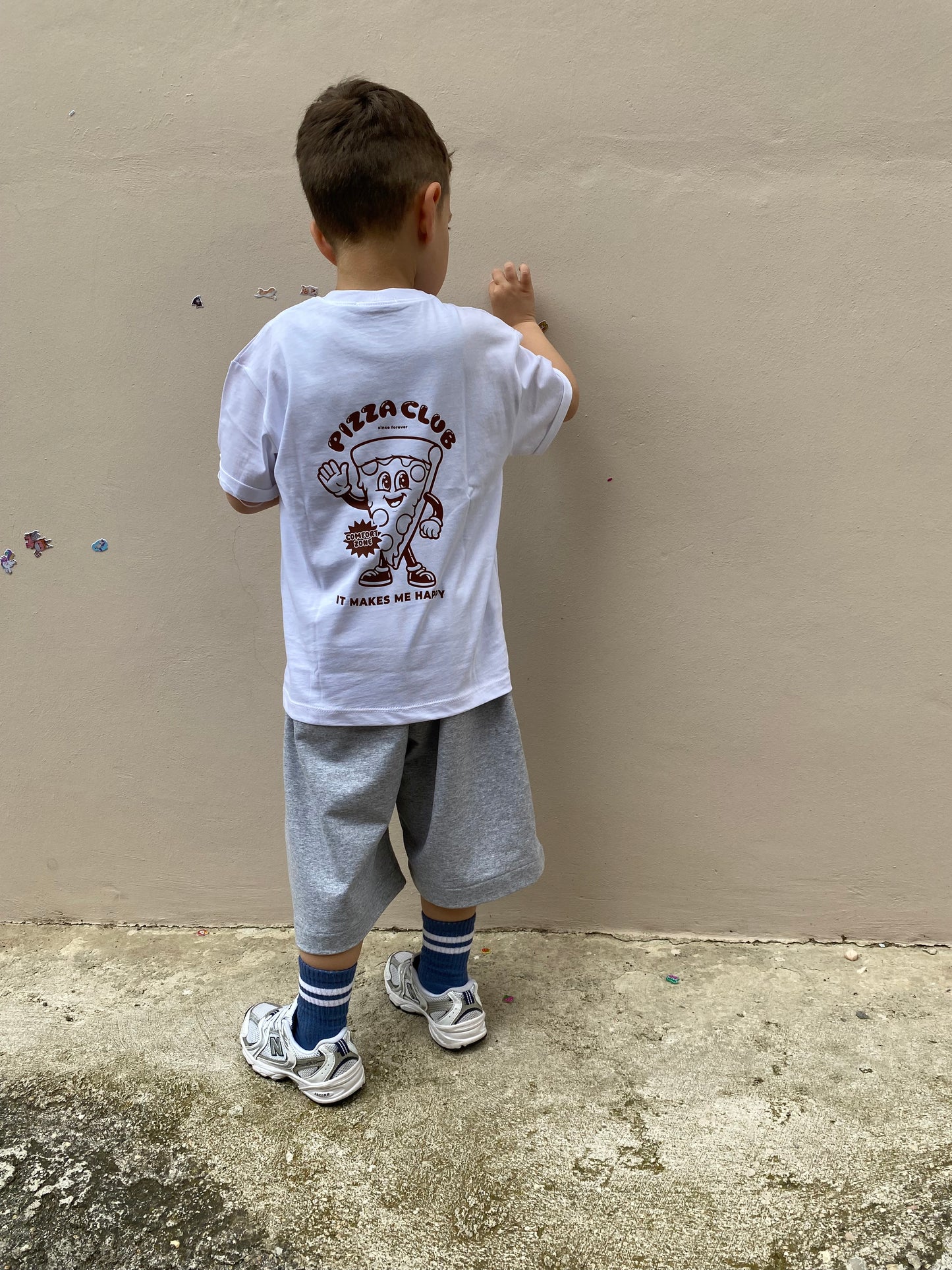 T-shirt pizza club marrone