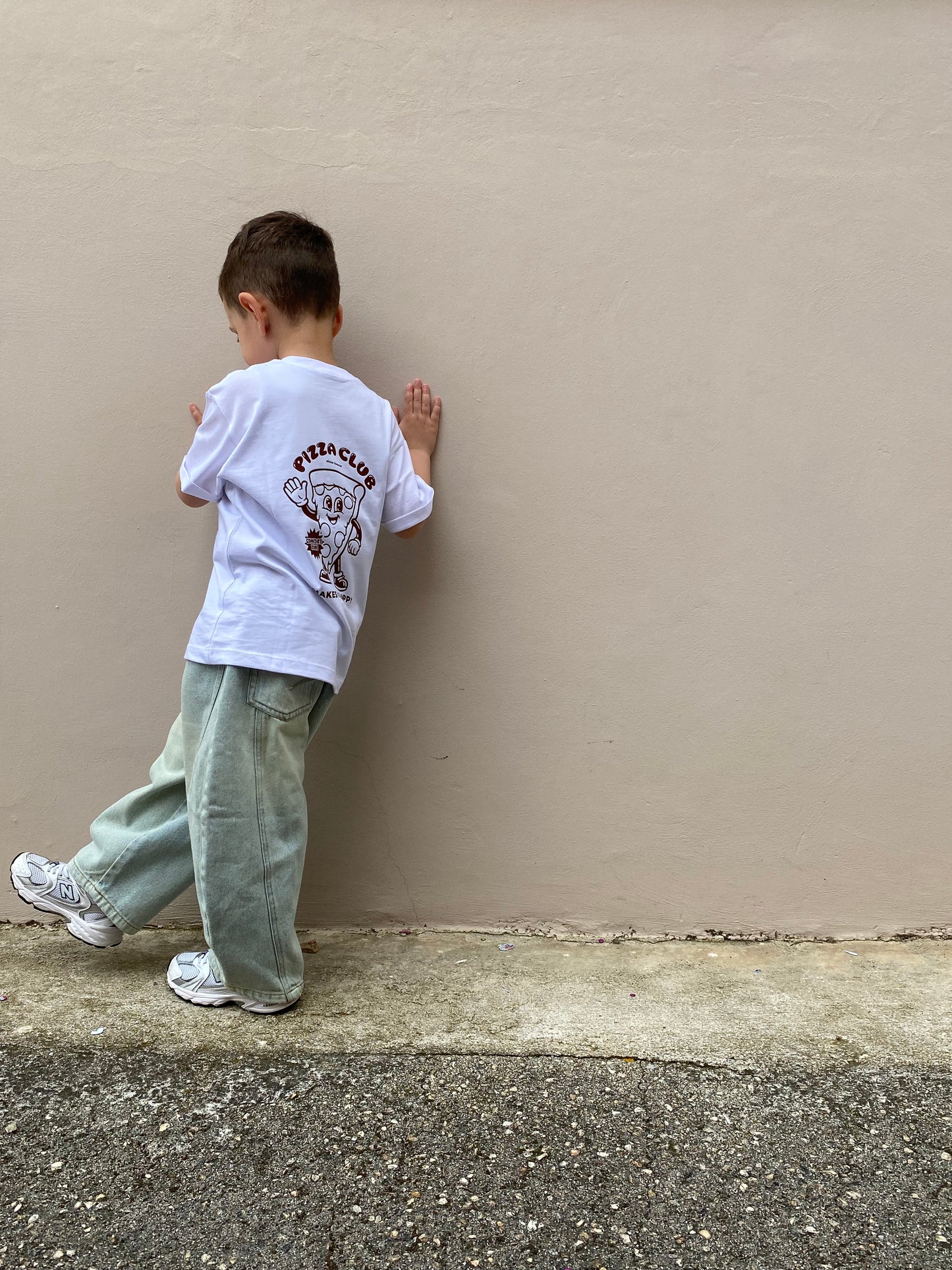 T-shirt pizza club marrone