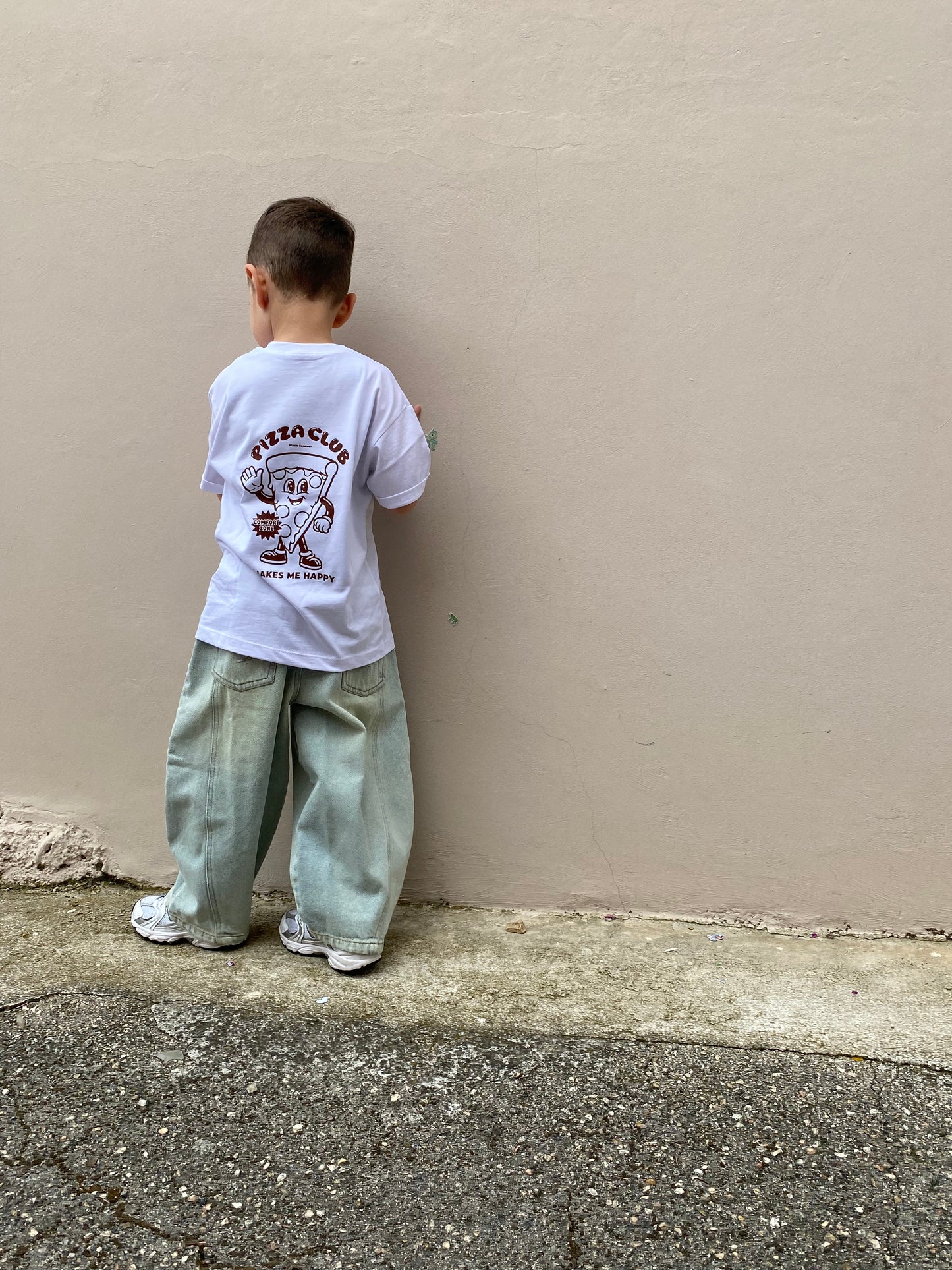 T-shirt pizza club marrone
