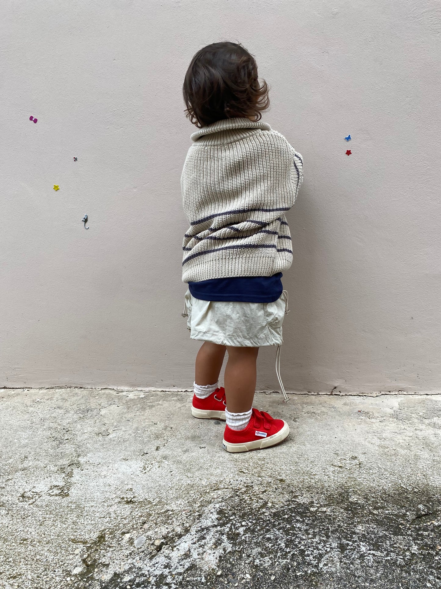 Maglione half zip beige