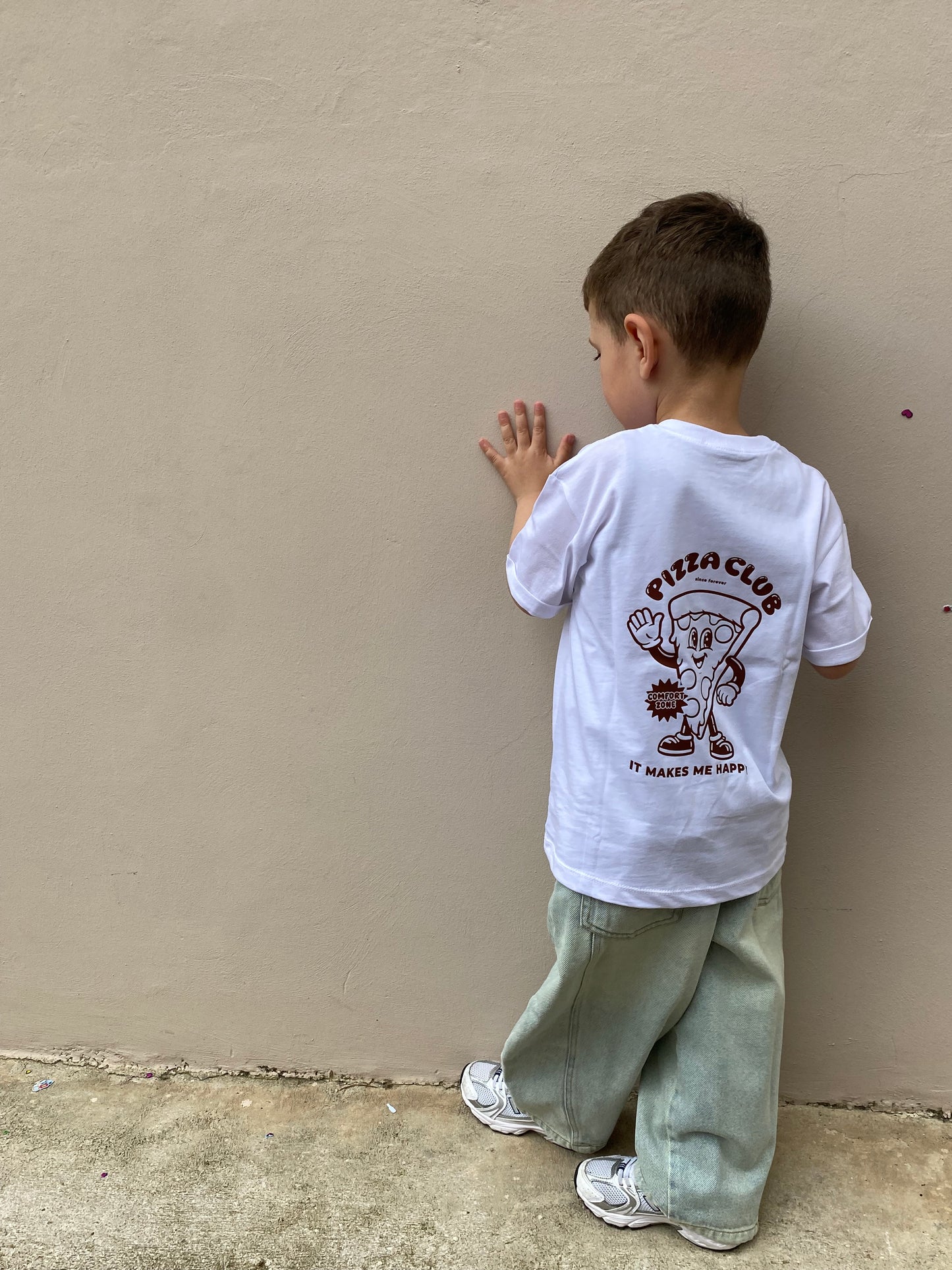 T-shirt pizza club marrone