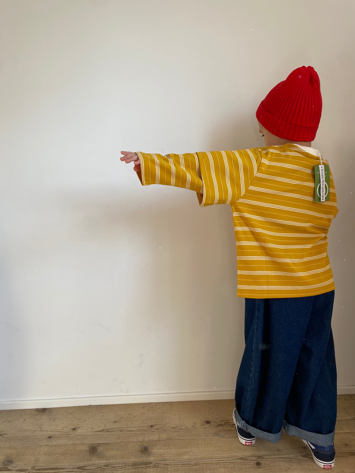Striped double sleeve t-shirt yellow