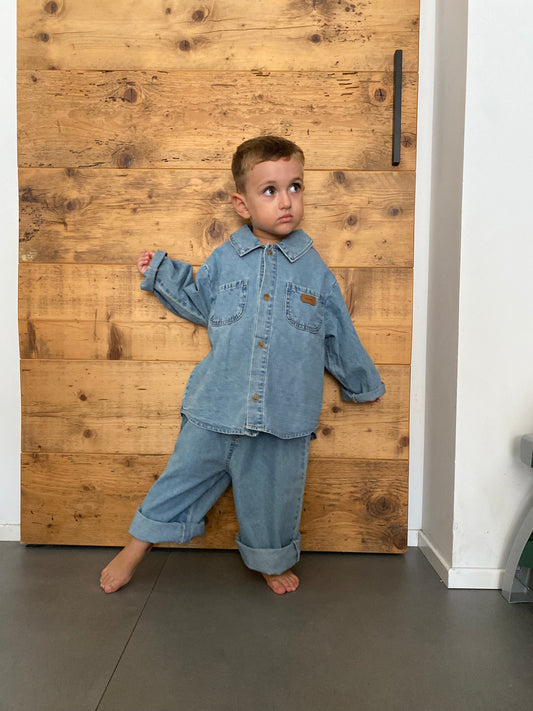 Giacca camicia in denim