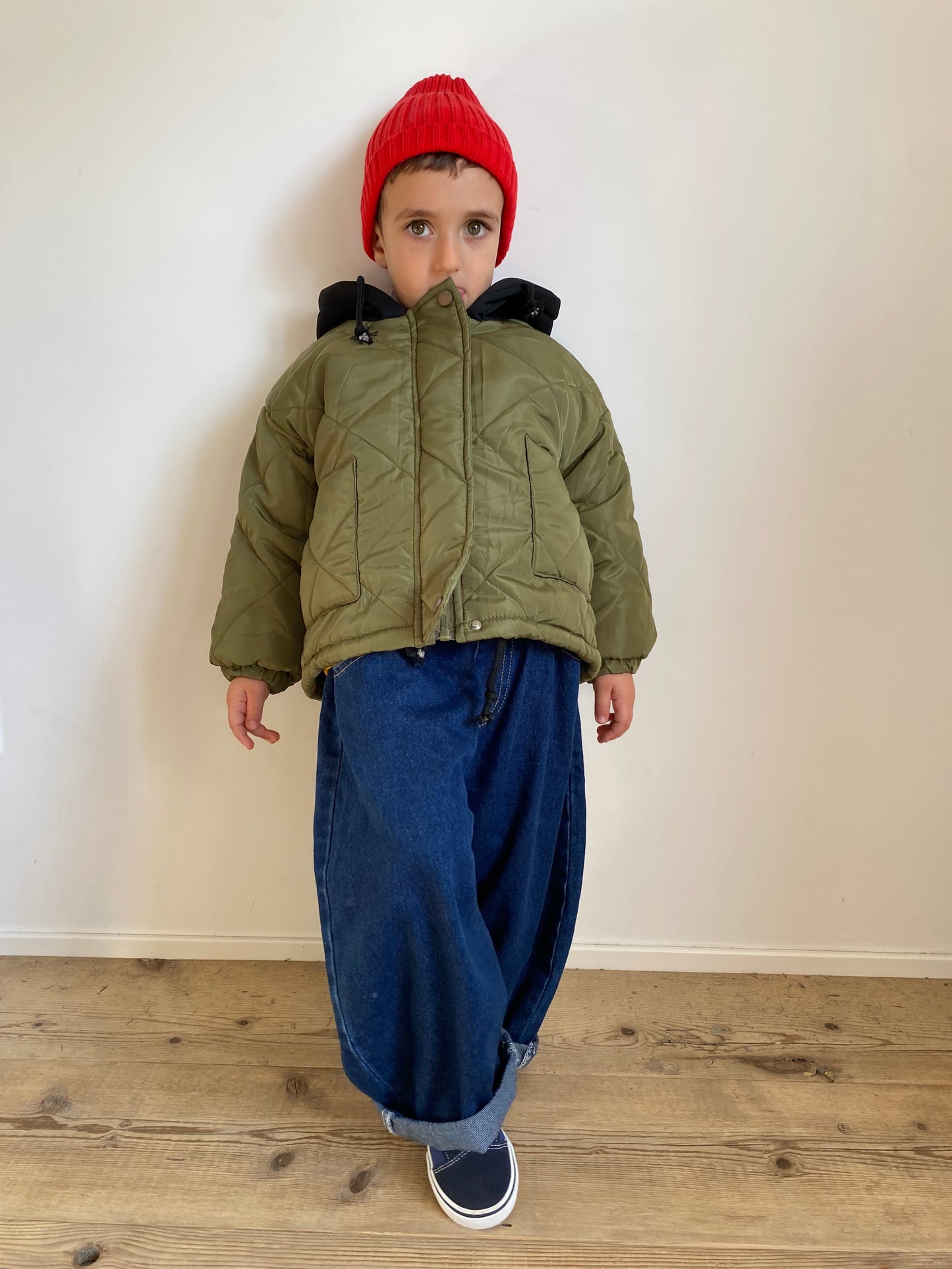 quilted hoodie jacket green