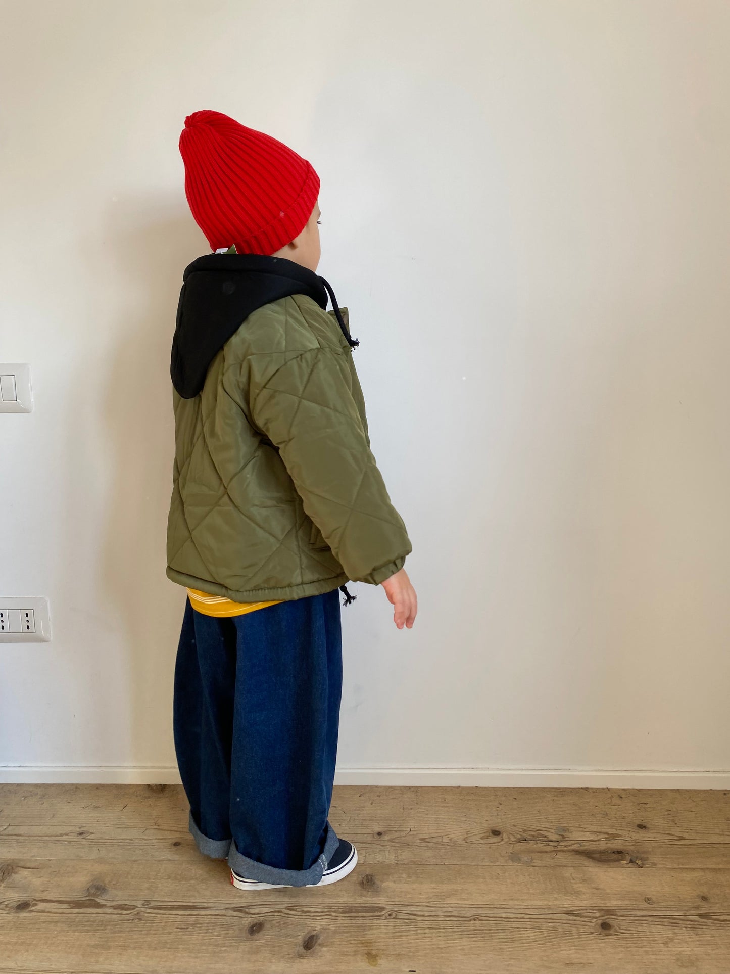 quilted hoodie jacket green