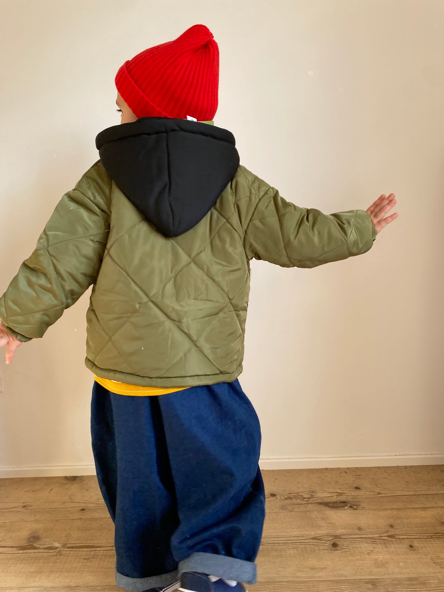 quilted hoodie jacket green