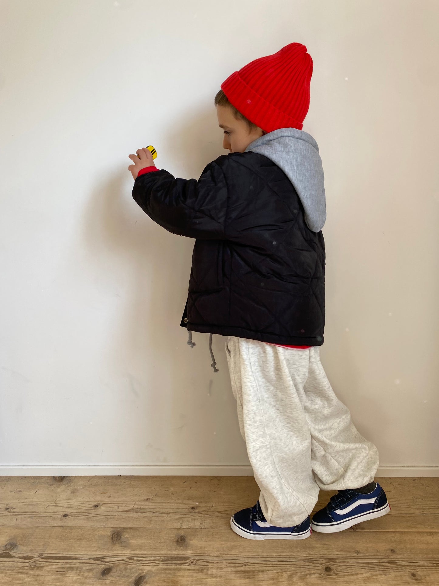 Quilted hoodie jacket black